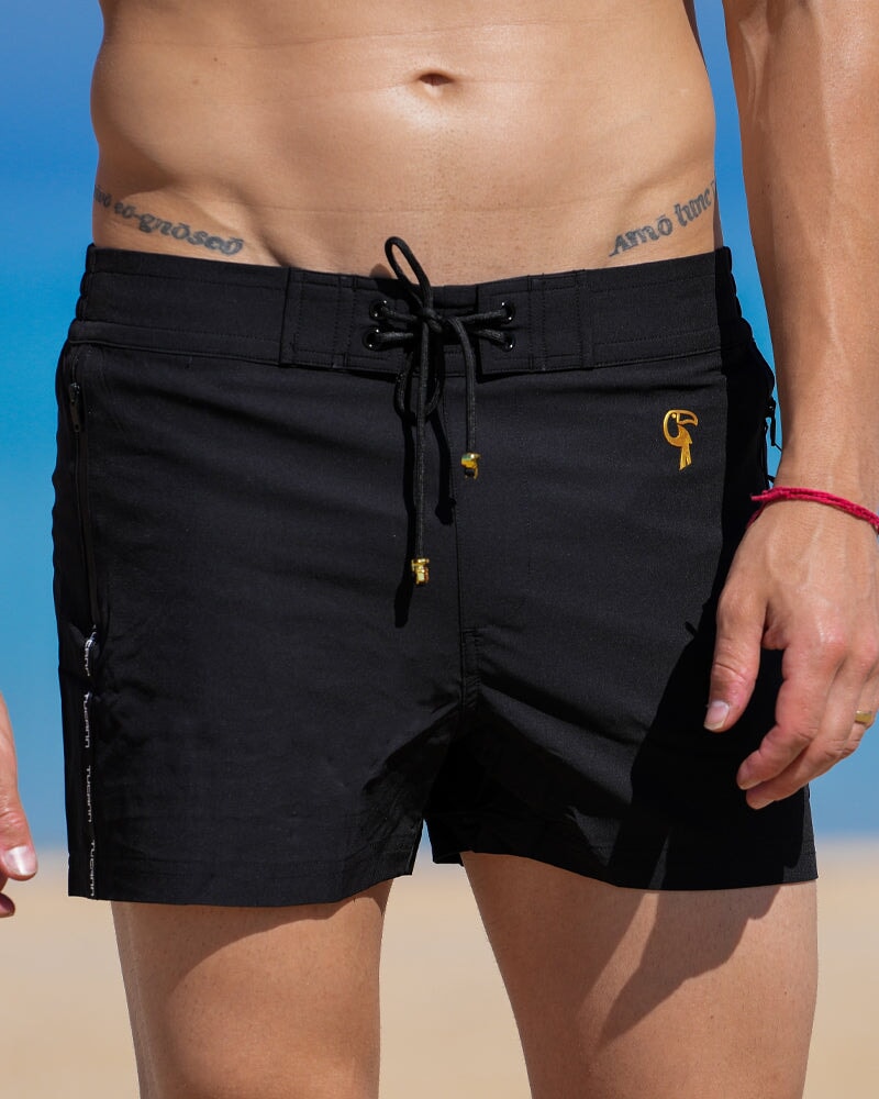 Black Swim Shorts - 3" Shorts / Board shorts Tucann 