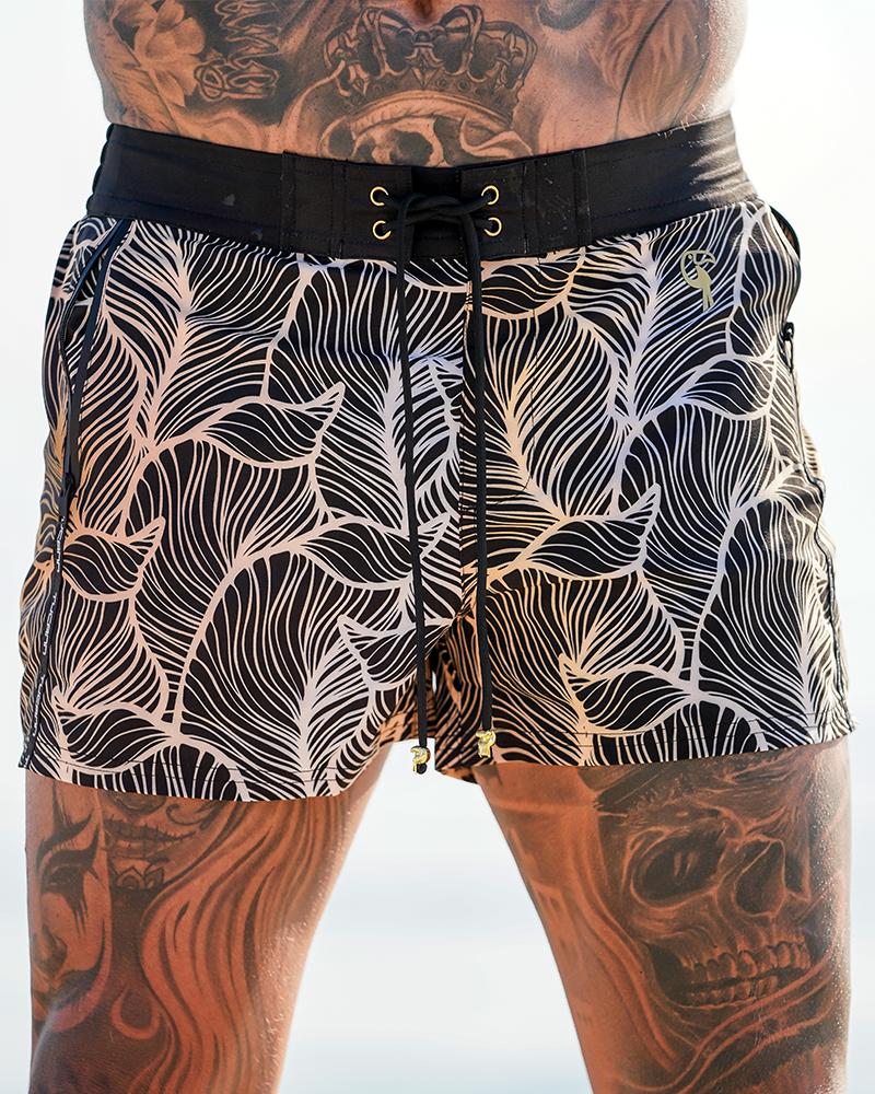 Golden Skeleton Leaf Shorts / Board shorts Tucann 