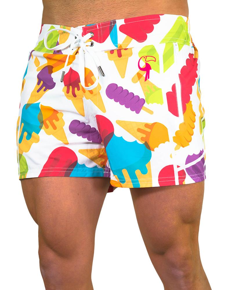 Ice Cream White Swim Shorts Shorts / Board shorts Tucann 