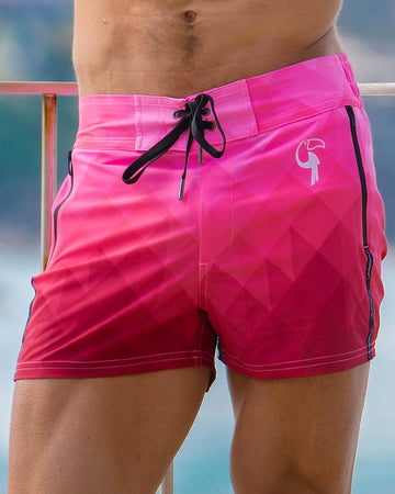 Pink Geo Swim Shorts Shorts / Board shorts Tucann 