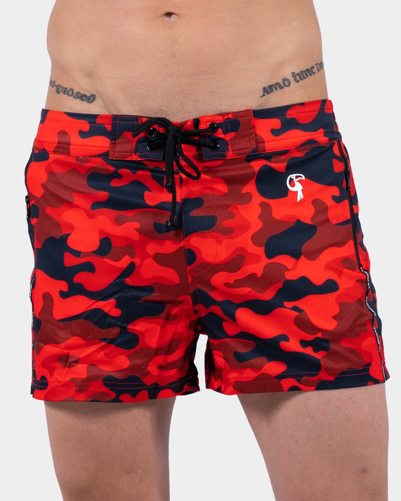 Red Camo Swim Shorts Shorts / Board shorts Tucann 