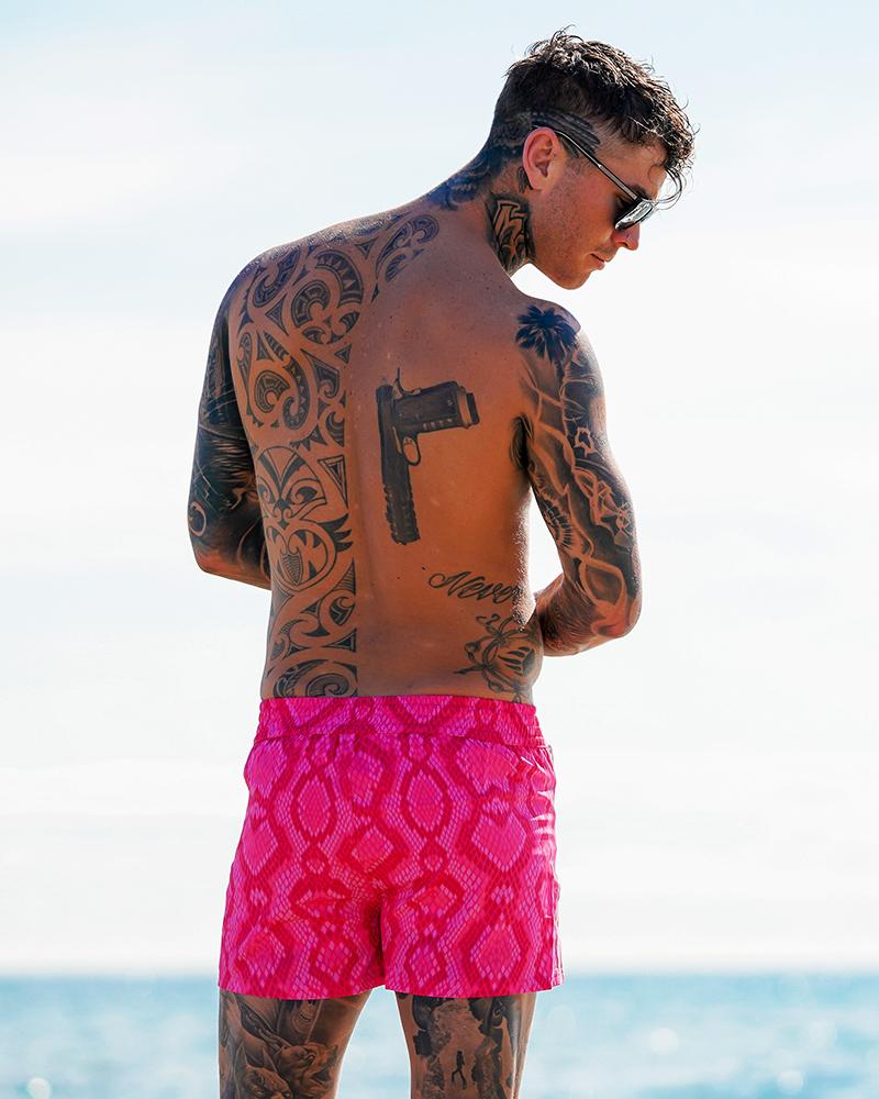 Snake print store swim trunks