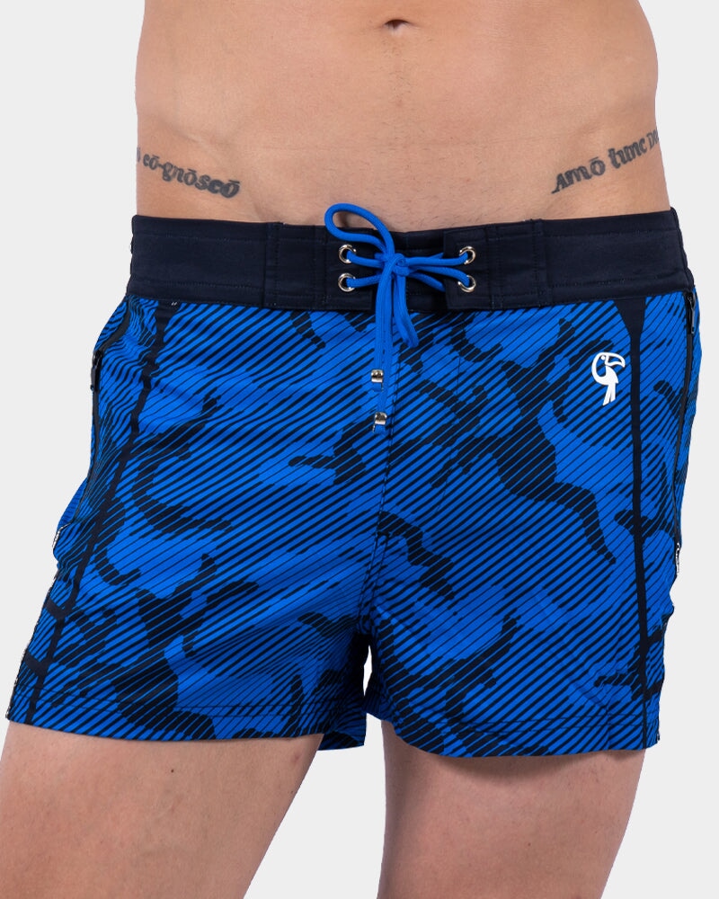 Striped Camo Blue Swim Shorts Shorts / Board shorts Tucann 