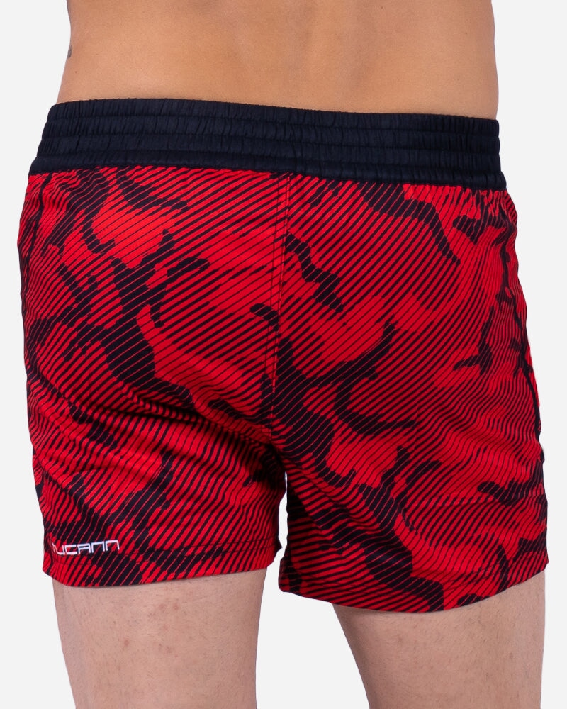 Striped Camo Red Swim Shorts Shorts / Board shorts Tucann 